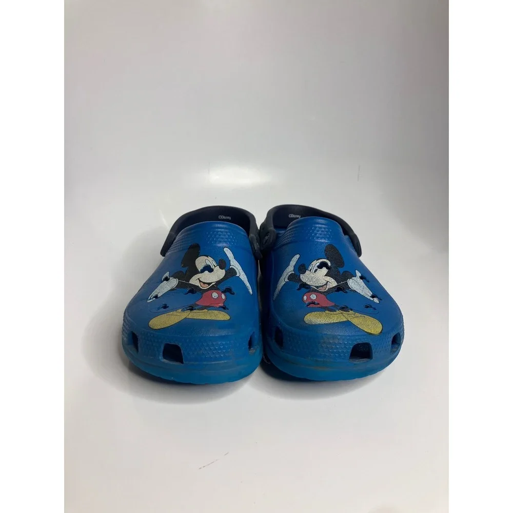 Crocs Clogs Unisex M7 W9 Blue Good Mickey Mouse Disney Graphic Slip On Shoes
